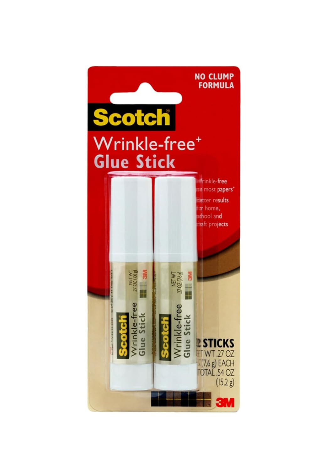 3M 051141928586 Scotch Wrinkle-Free Glue Stick 2/Pkg.27oz | Amazon (US)