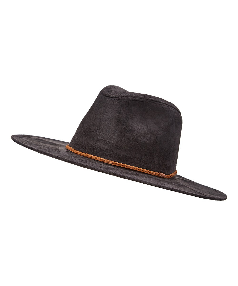 Black Braided-Accent Wide-Brim Hat | Zulily