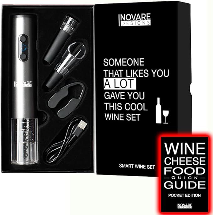 Perfect Gift for Wine Lover, Unique Wine Pairing Guide, Rechargeable Electric Opener, Automatic E... | Amazon (US)
