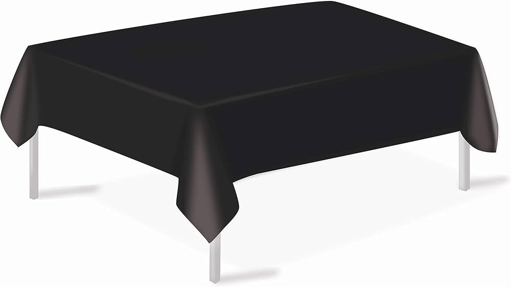 PARTY ULYJA Black Plastic Tablecloths 3 Pack Disposable Table Covers 54 x 108 Inches PEVA Vinyl T... | Amazon (US)