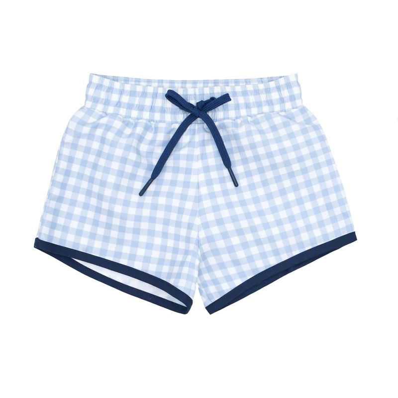 boys oasis blue gingham boardie | minnow