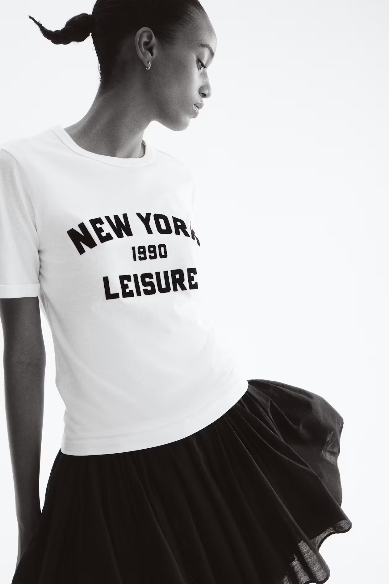 T-Shirt with Printed Motif - White/New York - Ladies | H&M US | H&M (US + CA)