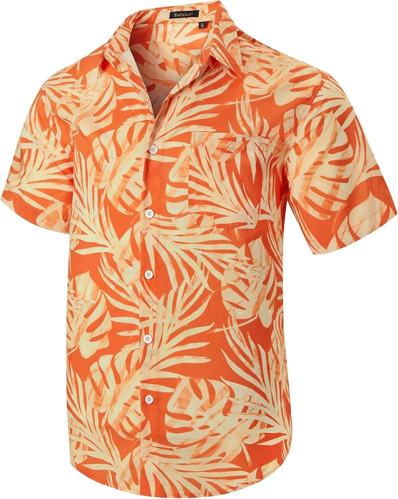 Men's Hawaiian Shirts Short Sleeve Casual Floral Button Down Tropical Shirt Summer Holiday Beach ... | Amazon (US)