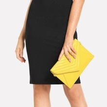 Chevron Detail Flap Clutch With Chain | ROMWE