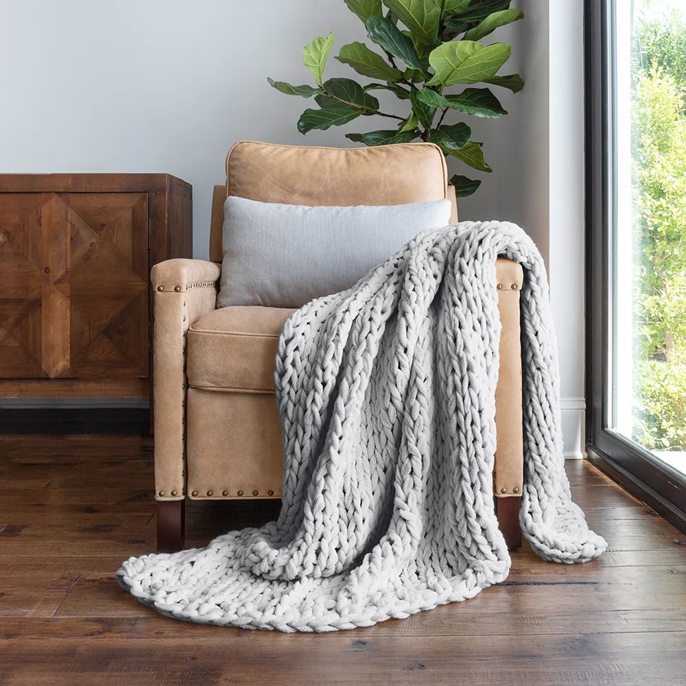 Oversized Chunky Knit Blanket | Linens and Hutch