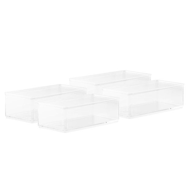 The Home Edit Large Insert Bins Cabinet Organizer, Clear, 4 Count - Walmart.com | Walmart (US)