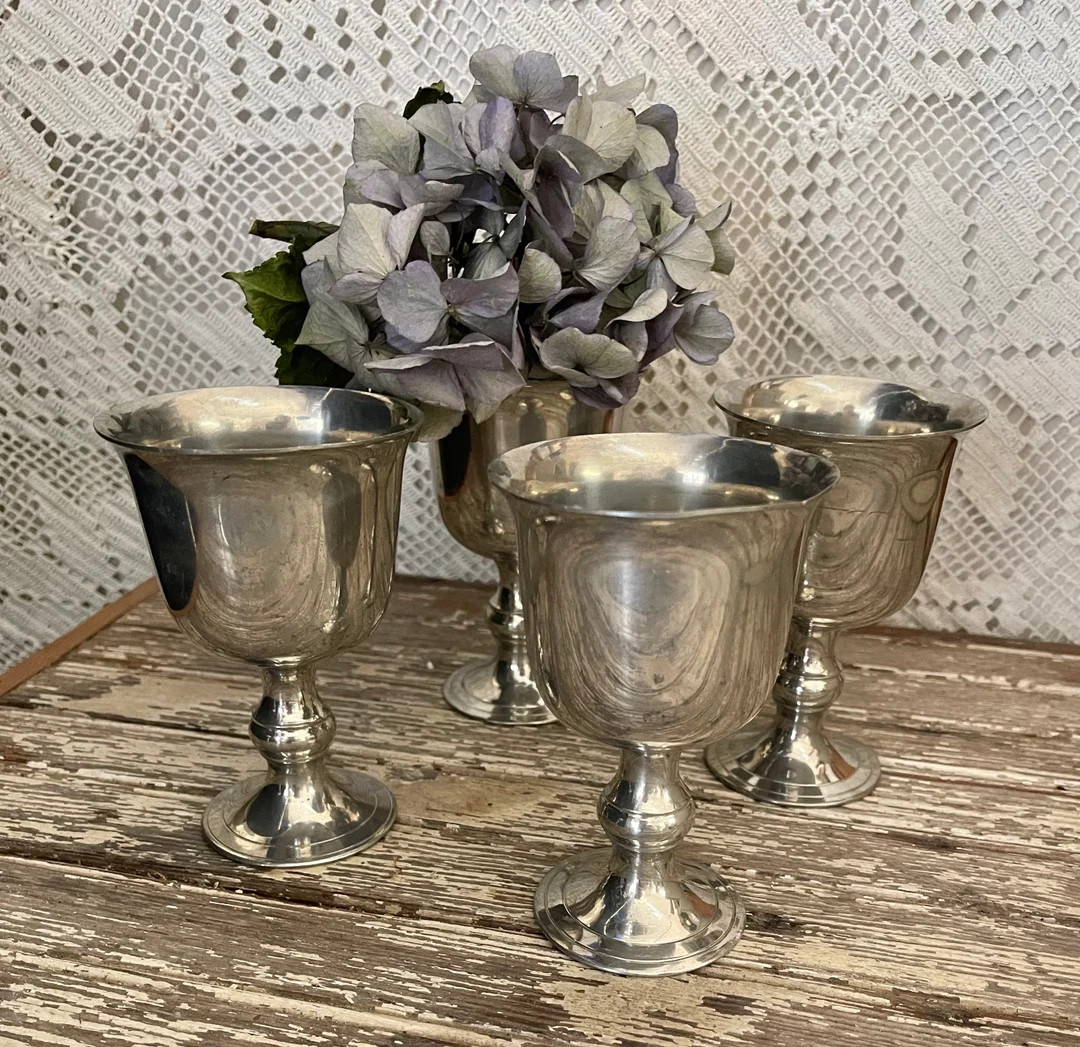 Vintage Pewter 4 Stems PINDER BROS LTD Sheffield English Pewter Weighted Pedestal E/ - Etsy | Etsy (US)