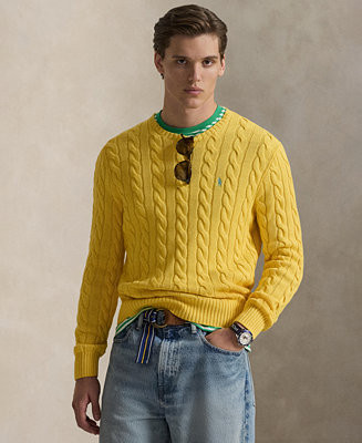 Men's Cable-Knit Cotton Sweater | Macy's
