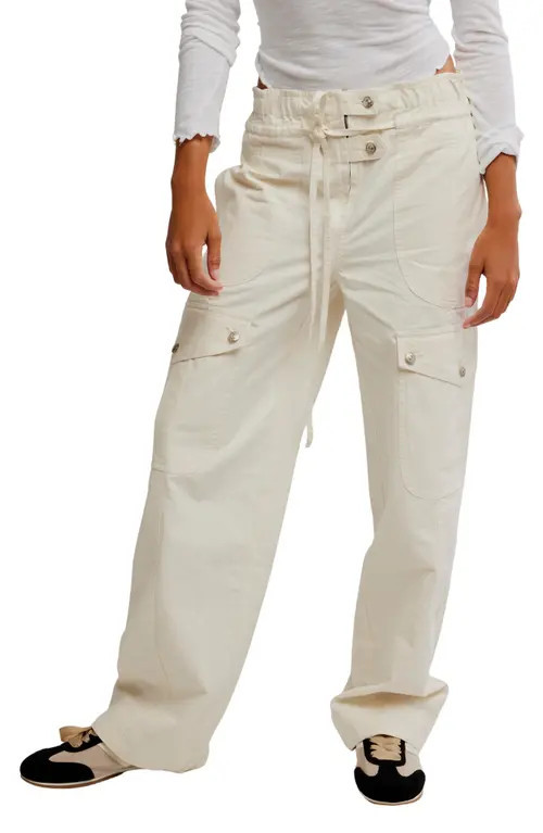 Free People Park Ave Cotton Cargo Pants in Ivory at Nordstrom, Size Small | Nordstrom