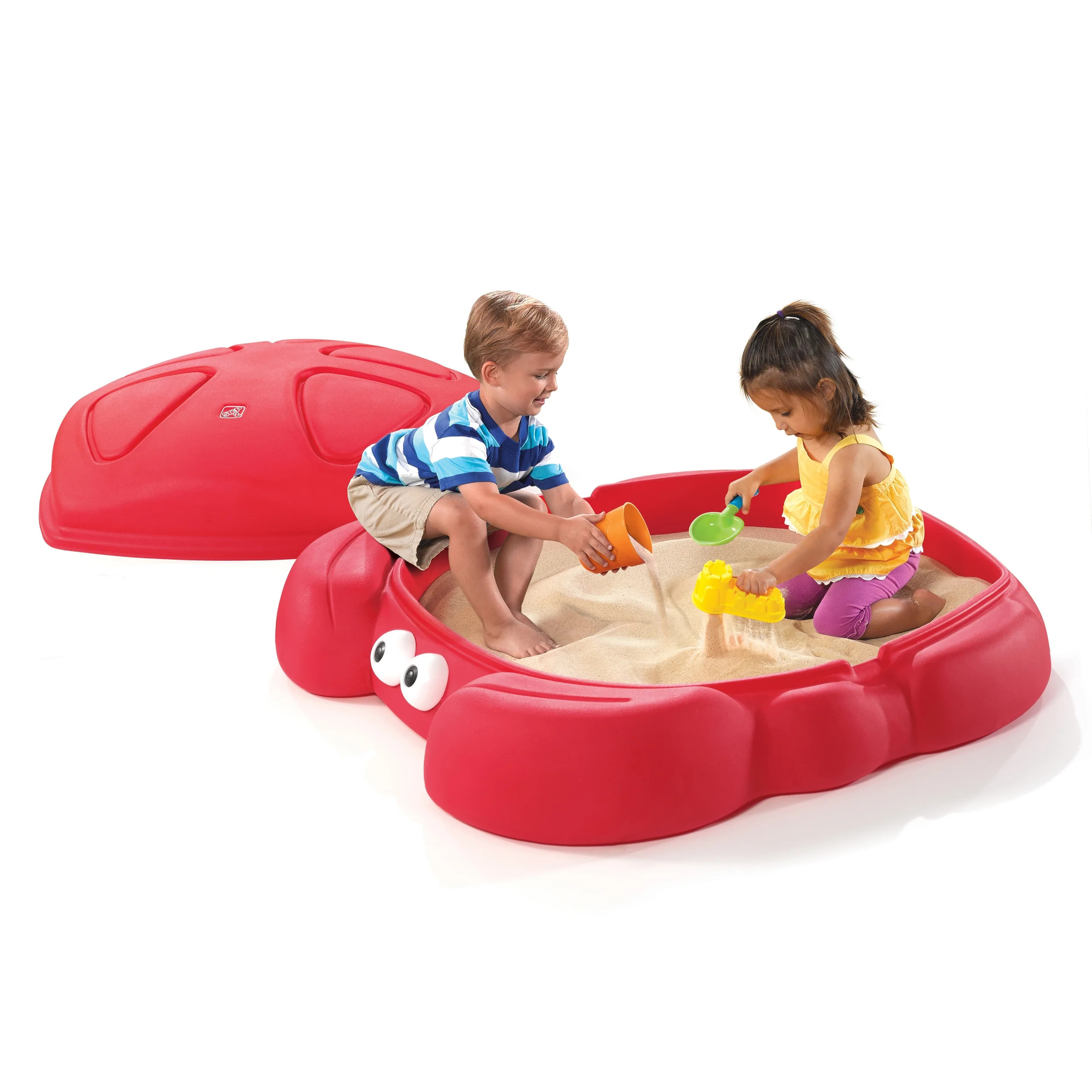 Step2 Crabbie Sandbox Red Plastic Outdoor Sandbox with Cover for Kids | Walmart (US)