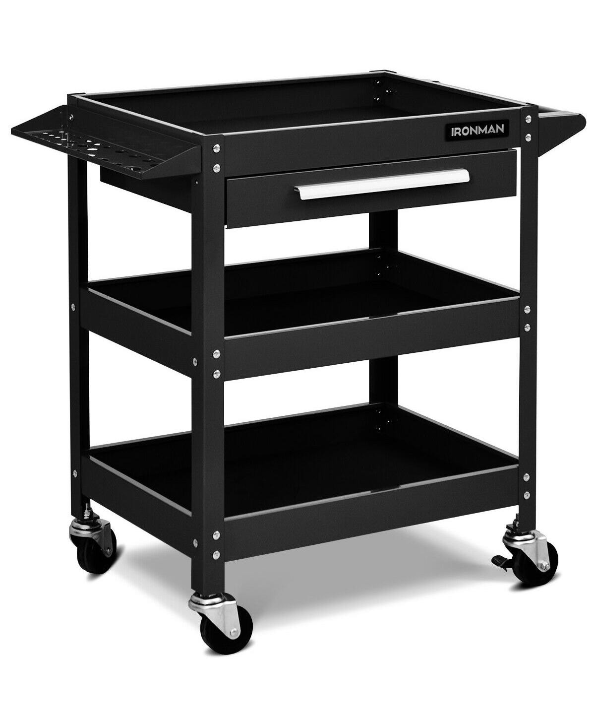 Slickblue Rolling Tool Cart Mechanic Cabinet Storage ToolBox Organizer with Drawer-Black - Black | Macy's