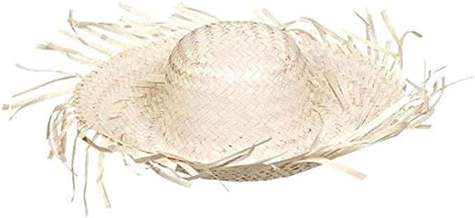 amscan 392997 Natural Palm Beach Straw Party Hat, 4" x 18" x 18" | Amazon (US)