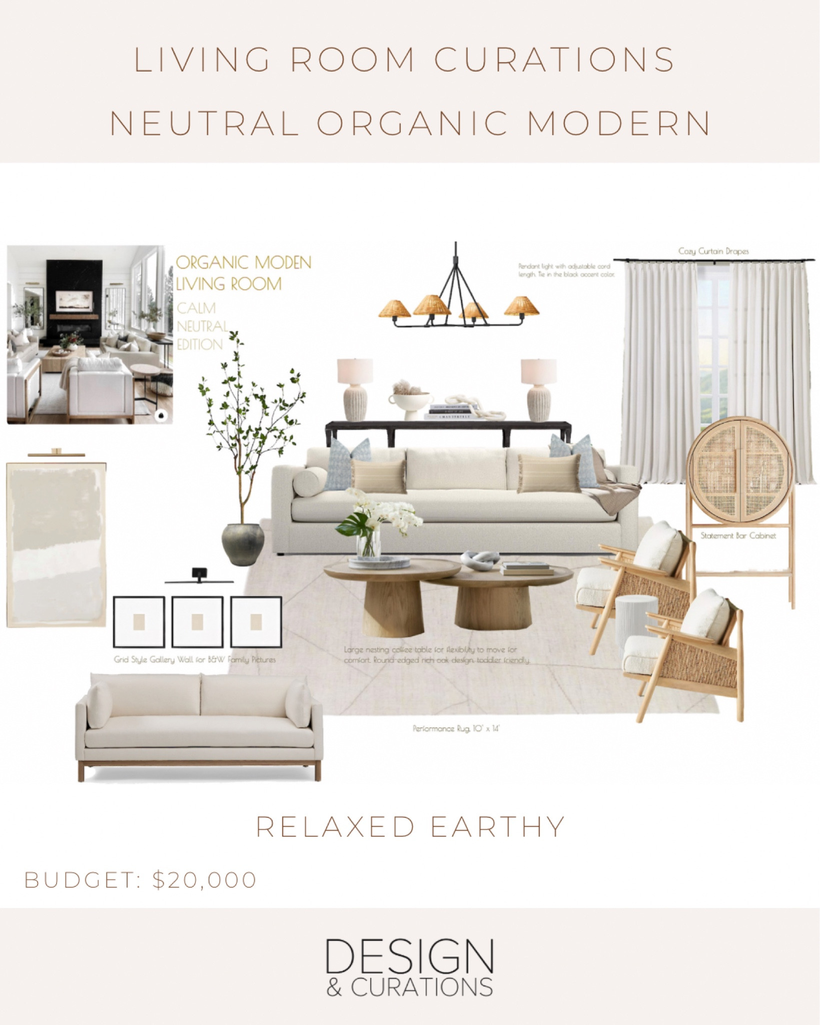 Neutral and relaxed livingroom for one of our projects. Organic Modern, earthy colors. Rattan furniture. 

#LTKhome #LTKFind