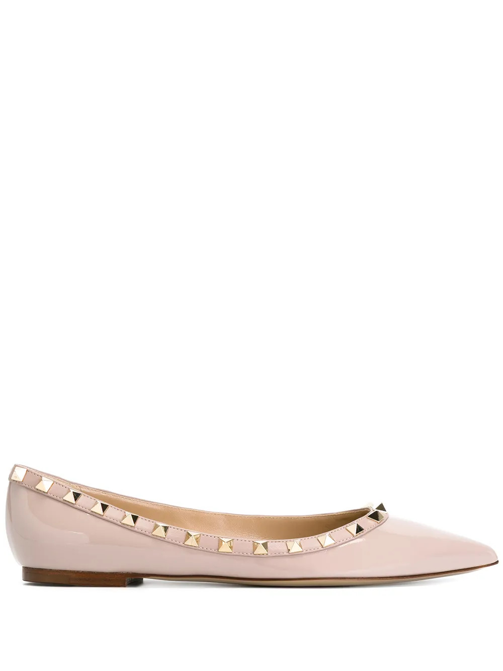 Rockstud patent leather ballerina shoes | Farfetch Global