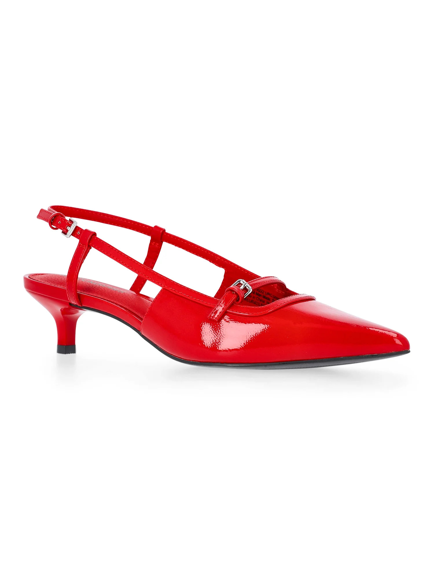 No Boundaries Kitten Heel Slingbacks, Women's | Walmart (US)