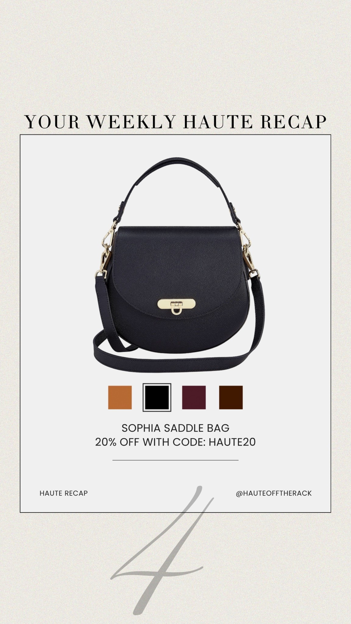 ICYMI here’s a few things I shared last week you might have missed!

Take 20% OFF my Sophia saddle bag with code HAUTE20

#handbag #giginewyork #saddlebag #blackhandbag

#LTKSeasonal #LTKSaleAlert