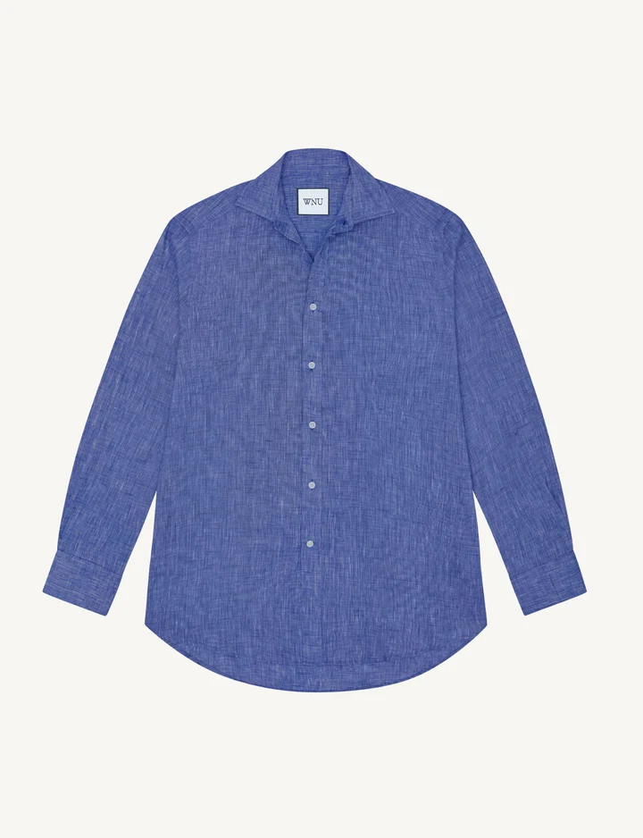 The Boyfriend: Linen, Lapis Blue | With Nothing Underneath