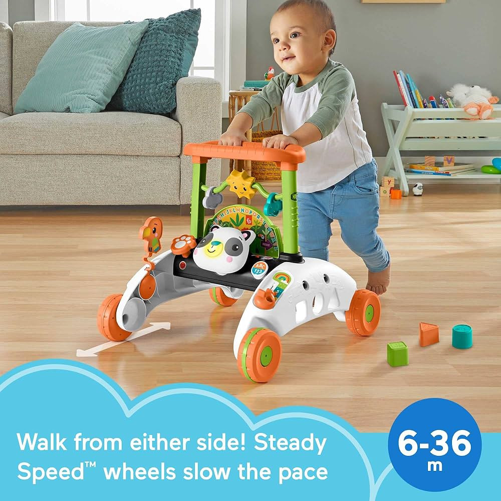 Fisher-Price Baby & Toddler Toy 2-Sided Steady Speed Panda Walker with Smart Stages Learning & Bl... | Amazon (US)