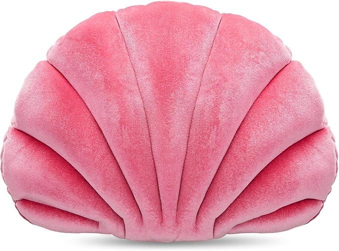 Marsui Pink Sea Princess Seashell Decorative Pillow, Preppy Room Decor Soft Seashell Shaped Chair... | Amazon (US)