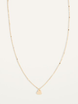 Gold-Toned Flat Disc Heart Pendant Necklace for Women | Old Navy (US)
