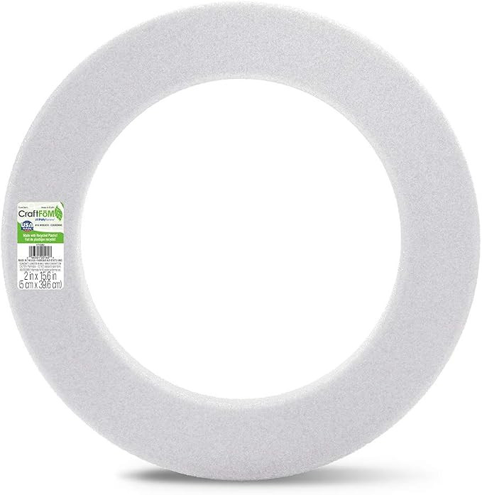 FloraCraft CraftFōM Wreath 2 Inch x 15.6 Inch White | Amazon (US)