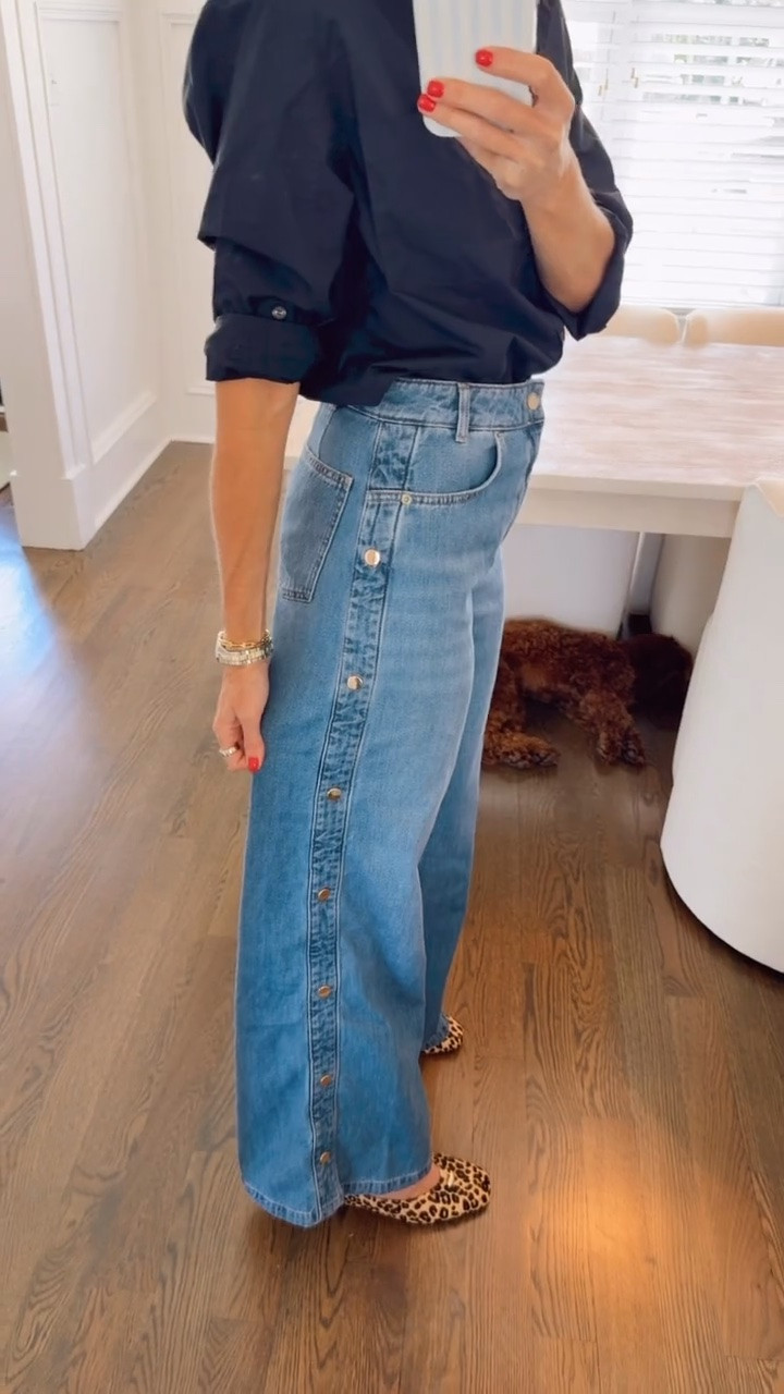 Such a fun twist on an everyday jean! I love the button detail, wide-leg fit + this wash for fall. They also come in short, regular & long lengths! Paired them with leopard ballet flats, but they’d be so cute with sweaters, button-ups or cardigans too 🤍

Mint Velvet, wide leg jeans, fall denim, leopard ballet flats, fall outfit, women’s denim, fall fashion

#LTKootd #LTKSeasonal #LTKTall