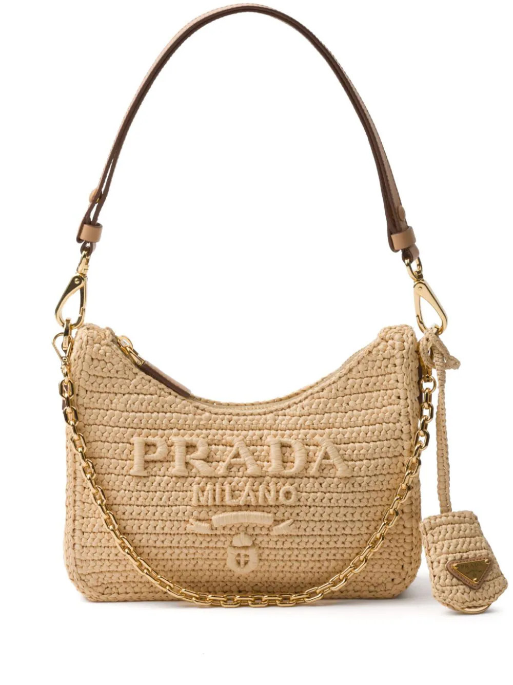 Prada mini Re-Edition crochet mini bag - Neutrals | Farfetch Global