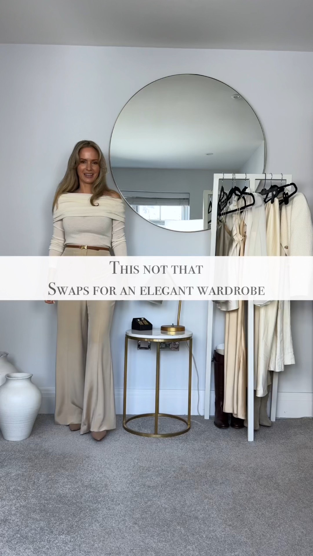 This, not that - 5 simple swaps to elevate your wardrobe.

If you are finding your wardrobe a little too casual or bland, then this reels is for you. 

As an ex shopaholic who was addicted to fast fashion, I have gone through the journey of making my wardrobe elevated and my style more elegant and put together. 

Small little swaps like these will make a massive difference to the finalised look and take a wardrobe from trend led and fast fashion based to elegant and timeless. 

If you find this useful, make sure to like and comment so I know to make more in the same style. 

Which swap is your favourite? 

🤍You can find the items I’m wearing in my link in bio, or just comment “link” and I will DM the links to you 🤍

If you want the full method I used to stop impulse buying and build a wardrobe intentionally start with the 7-Day Wardrobe Reset. Just comment “reset” and I will send you a dm. (Use the code “FIRST40” for 40% off)

#tessmontgomery #elegantstyle #timelesswardrobe #wardrobeexpert #thisnotthat

#LTKSeasonal #LTKOver40 #LTKgrwm