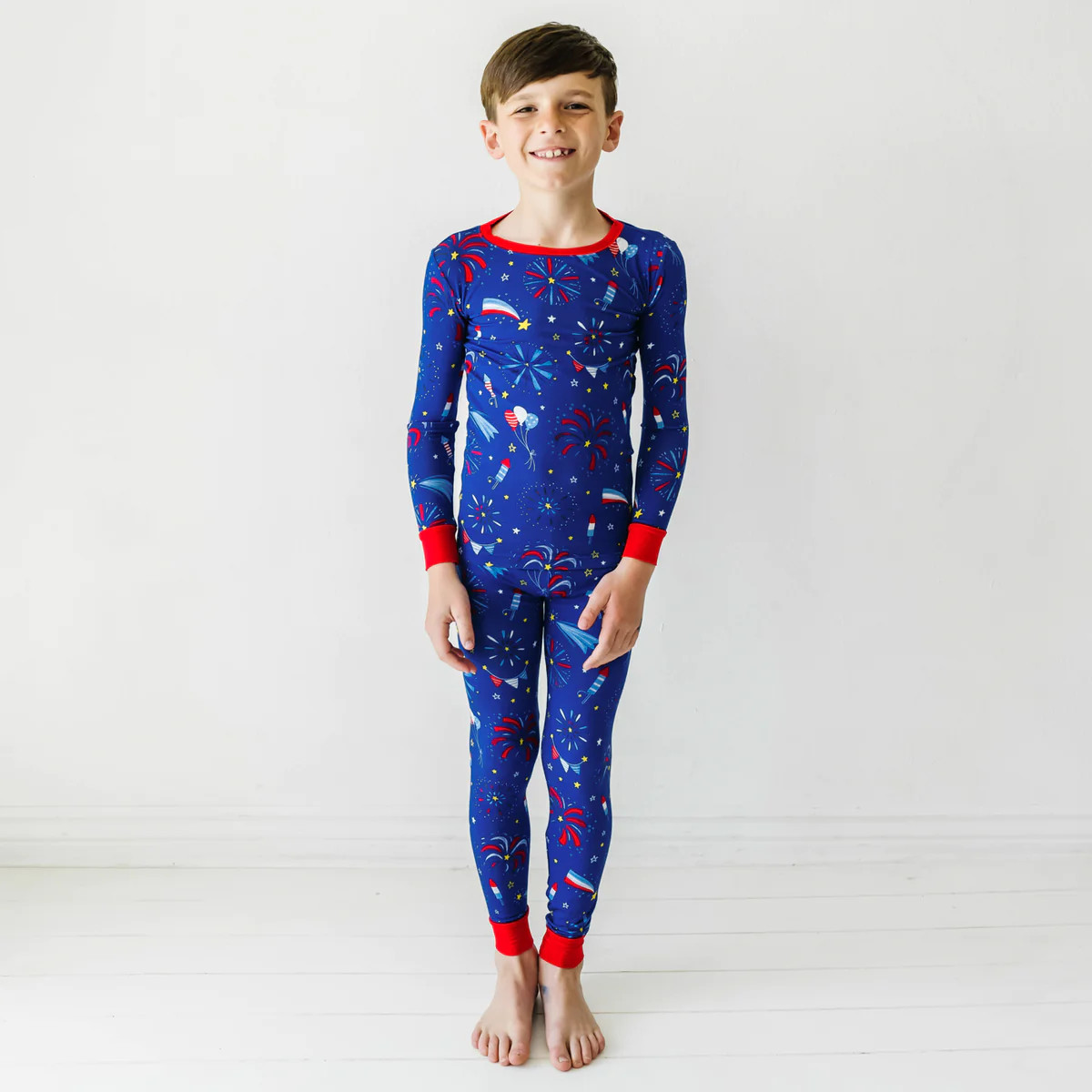 Firecracker Two-Piece Bamboo Viscose Pajama Set | Little Sleepies
