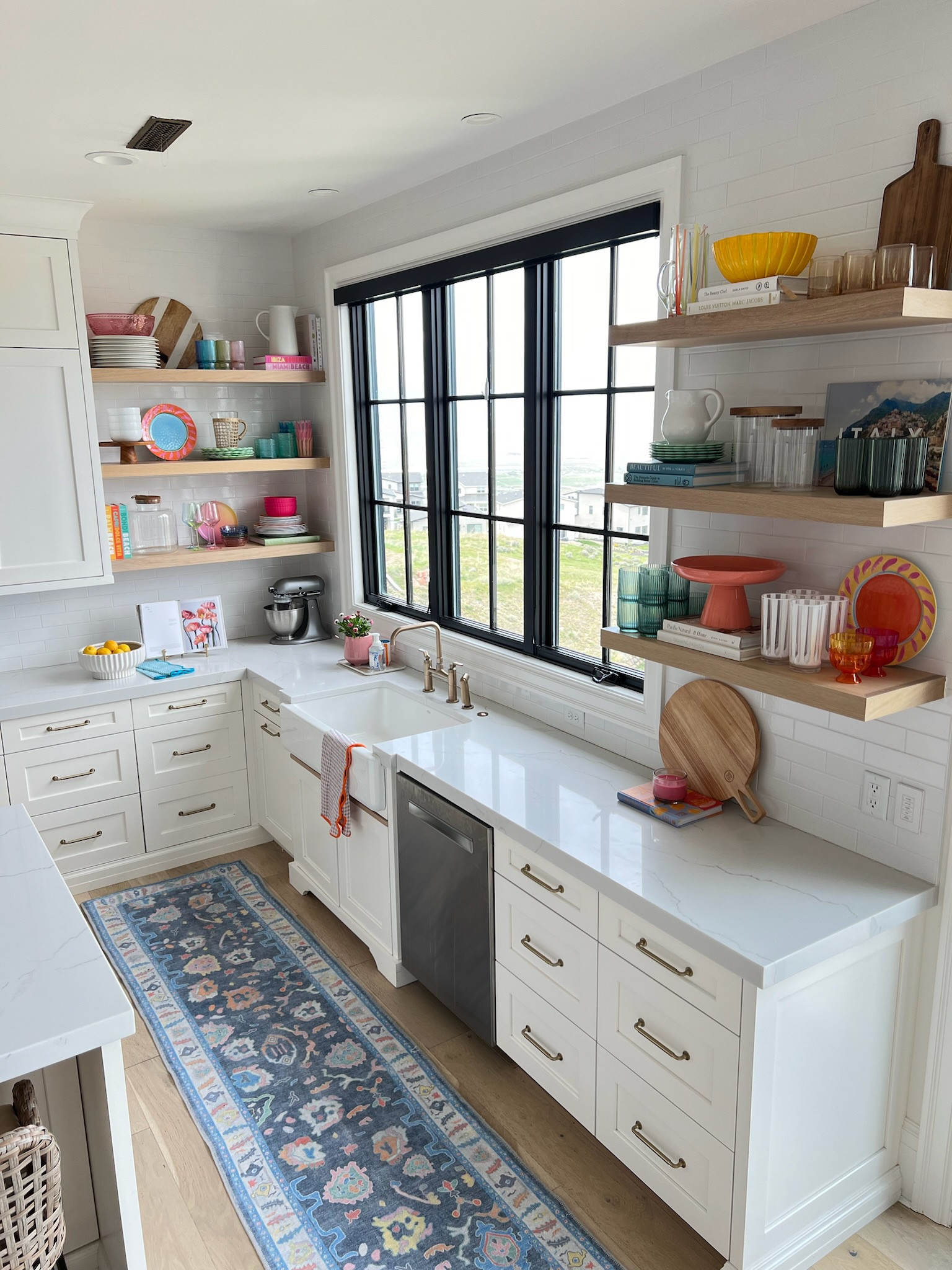Summer kitchen refresh ✨ loving the bright colors for summer 

White kitchen, kitchen shelf decor, colorful kitchen, kitchen rug, colorful rug, amazon home, amazon finds, Christine Andrew 

#LTKStyleTip #LTKHome #LTKFindsUnder50