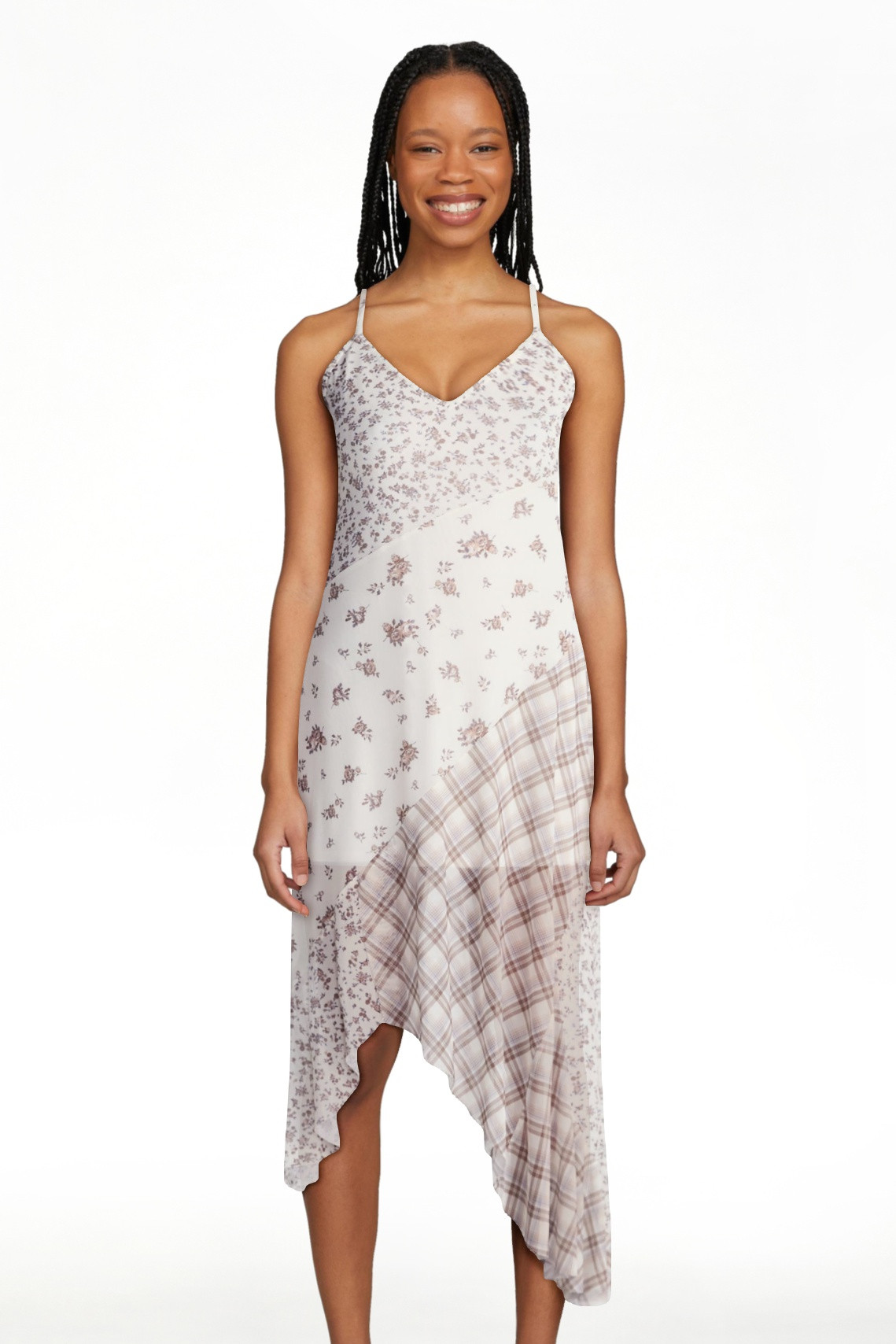 No Boundaries Mix Midi Dress, Women's XXS-4X | Walmart (US)