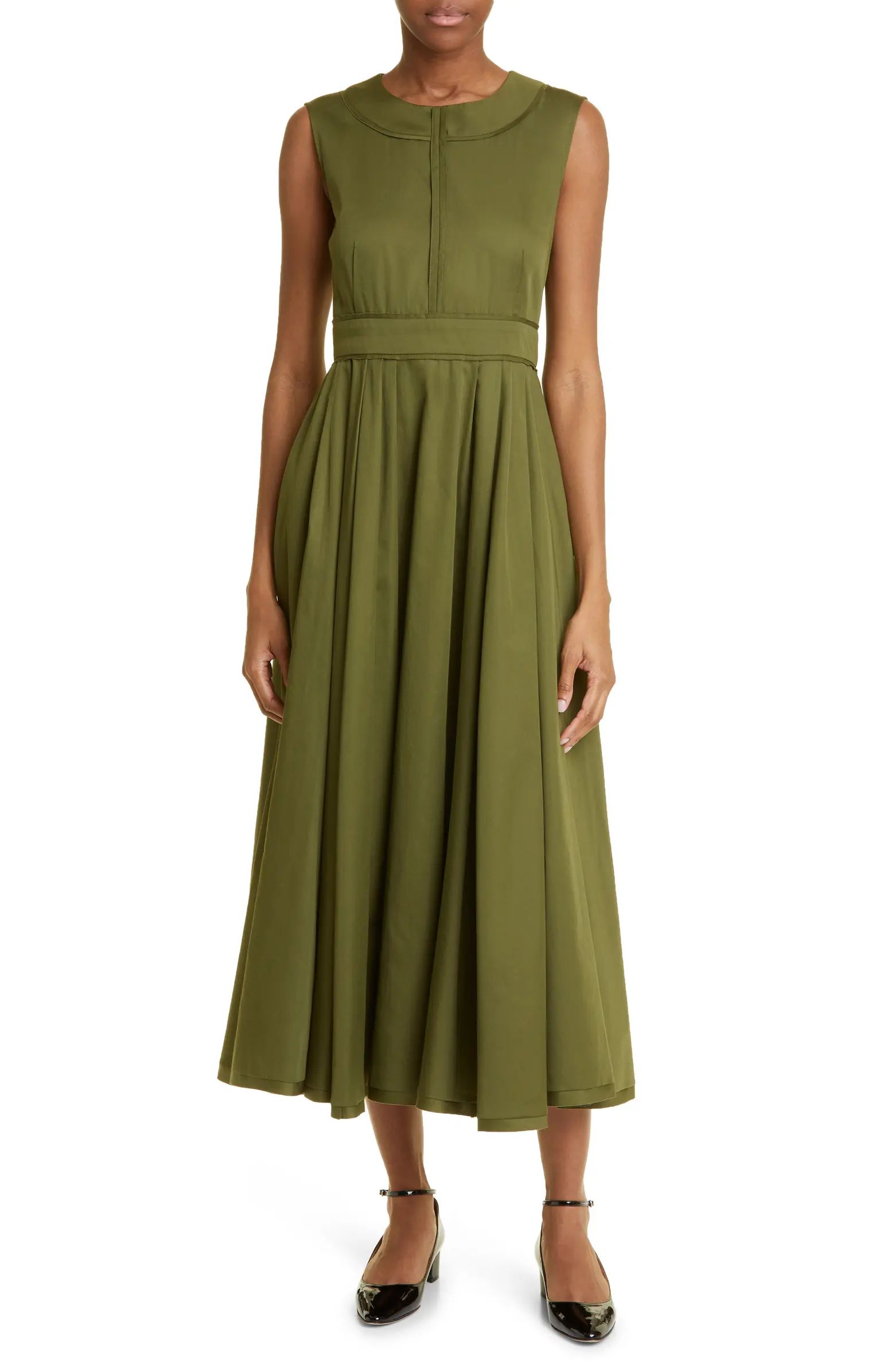 Alice Pleated A-Line Cotton Dress | Nordstrom