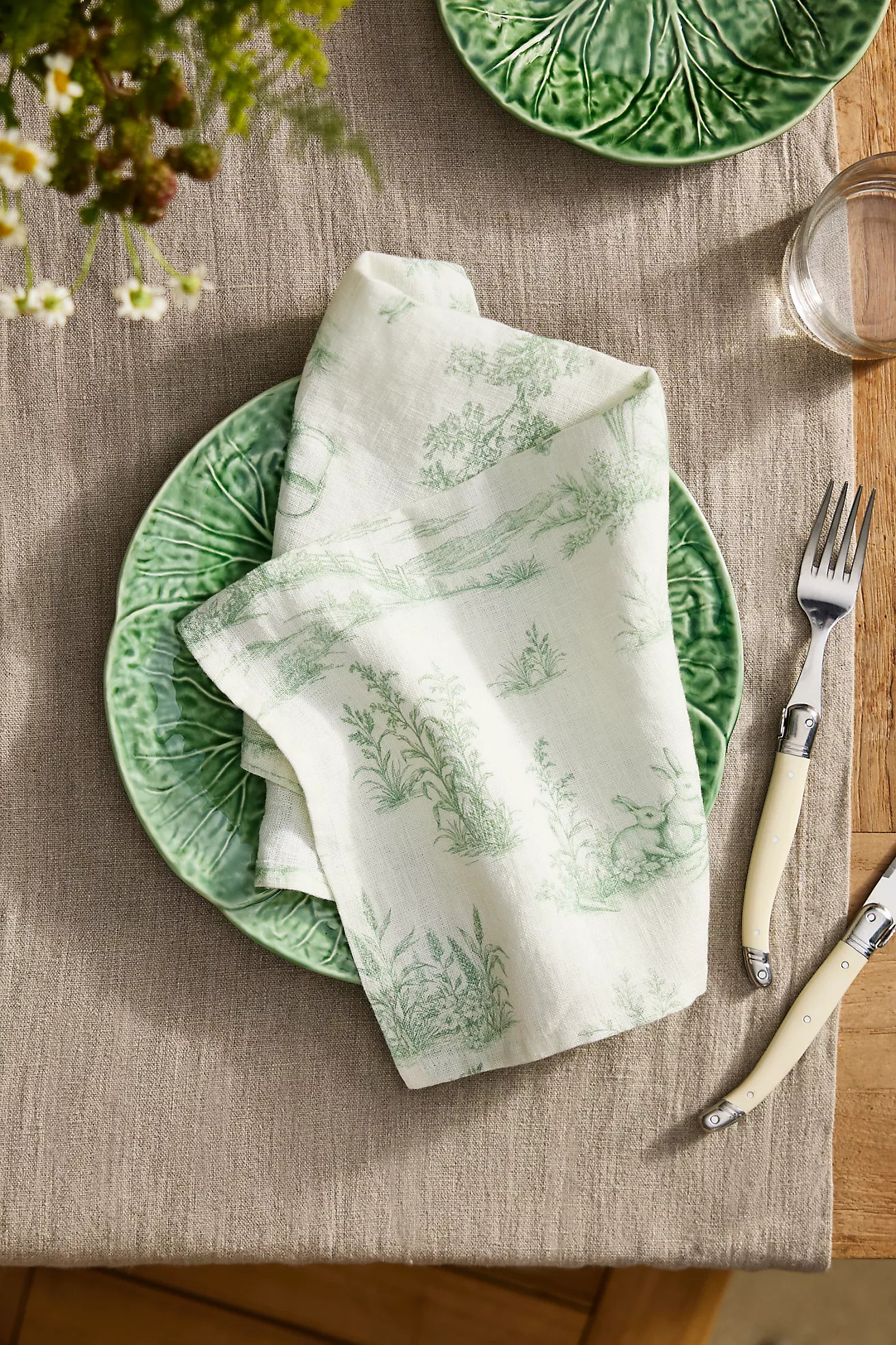 Bunny Toile Linen Napkins, Set of 2 | Terrain
