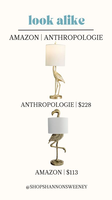 Look alike | flamingo brass lamp from Anthropologie & Amazon 

#LTKsalealert #LTKU #LTKhome