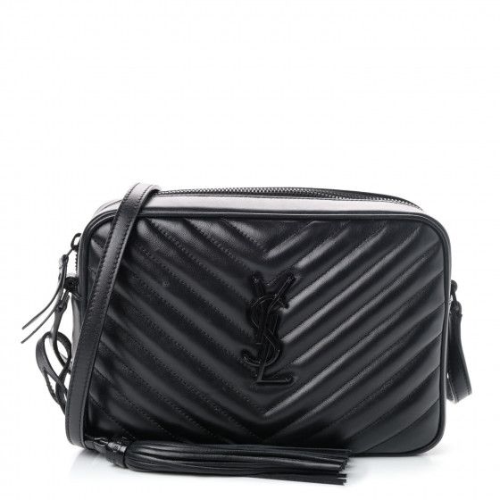 SAINT LAURENT Calfskin Matelasse Monogram Lou Camera Bag Black  | FASHIONPHILE | Fashionphile