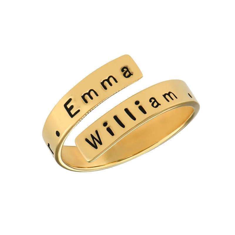 Engravable Ring Wrap in Gold Plating | MYKA