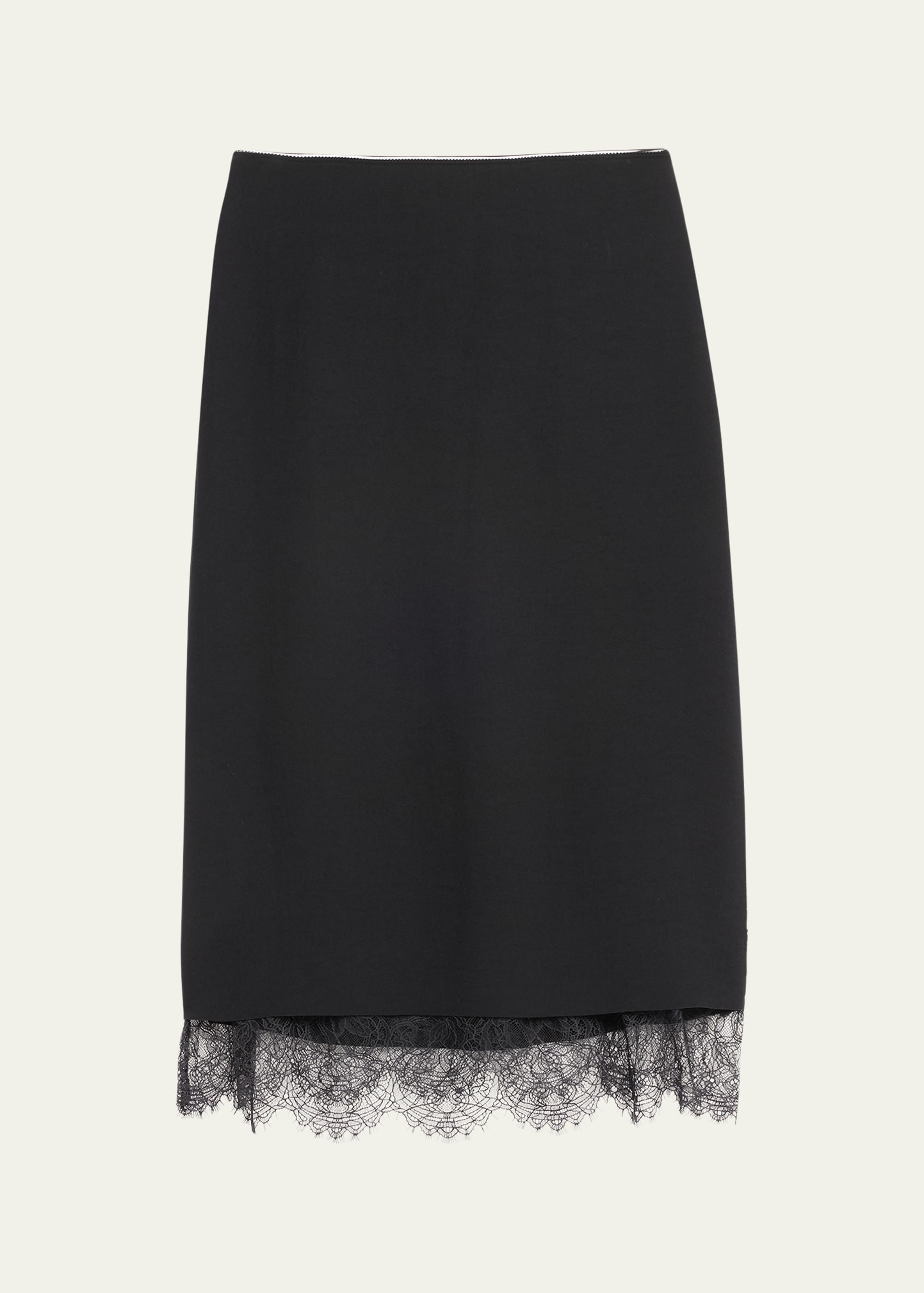 Vince Lace Paneled Straight Midi Skirt | Bergdorf Goodman