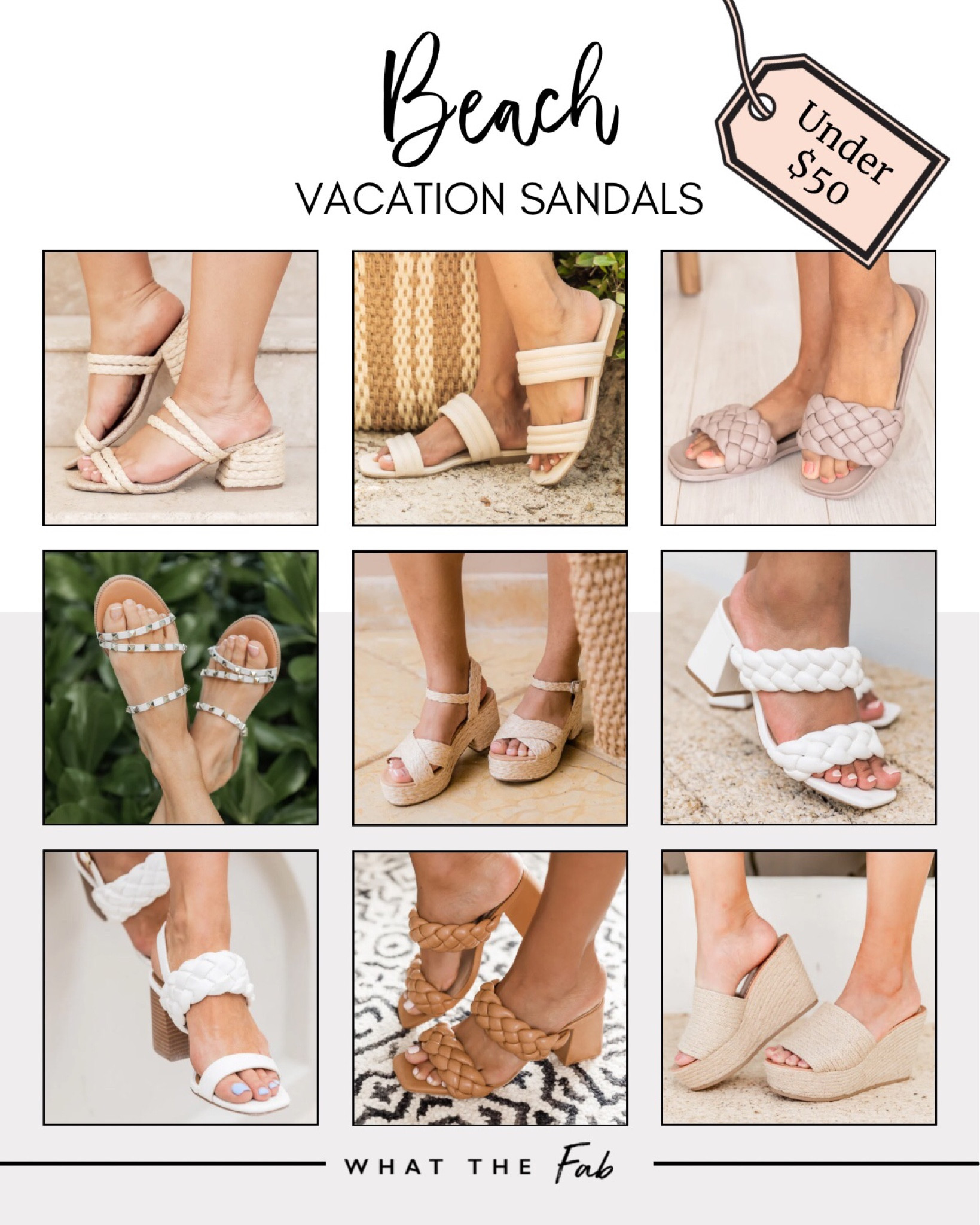 Beach Vacation Sandals Under $50, sandals, slip on heels, strap sandals, platform sandals, block heels, wedges

#LTKsalealert #LTKSale #LTKunder50