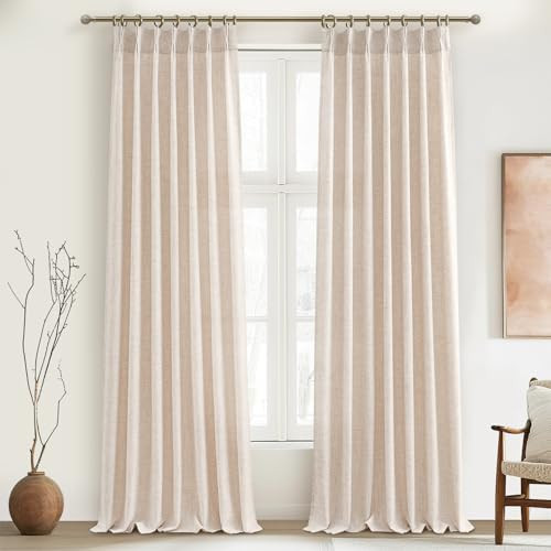 Custom Curtains for Living Room 2 Pages, Linen Curtains 102 Inches Long for 100-103 Inch Large Wi... | Amazon (US)