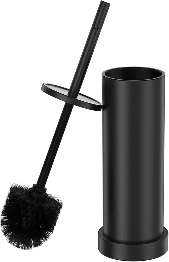 Black Toilet Brush and Holder Set, 304 Stainless Steel Heavy Duty Toilet Bowl Brush and Holder wi... | Amazon (US)