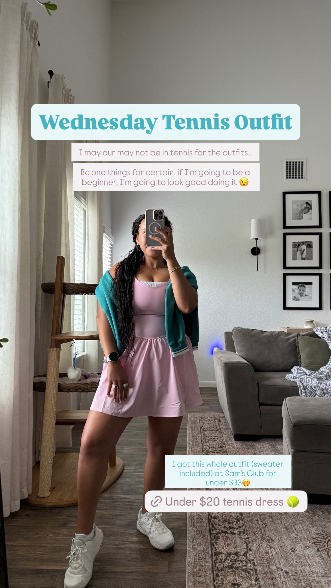 I may our may not be in tennis for the outfits..

Bc one things for certain, if I’m going to be a beginner, I’m going to look good doing it 😉 Wednesday Tennis Outfit I got this whole outfit (sweater included) at Sam’s Club for under $33🤭