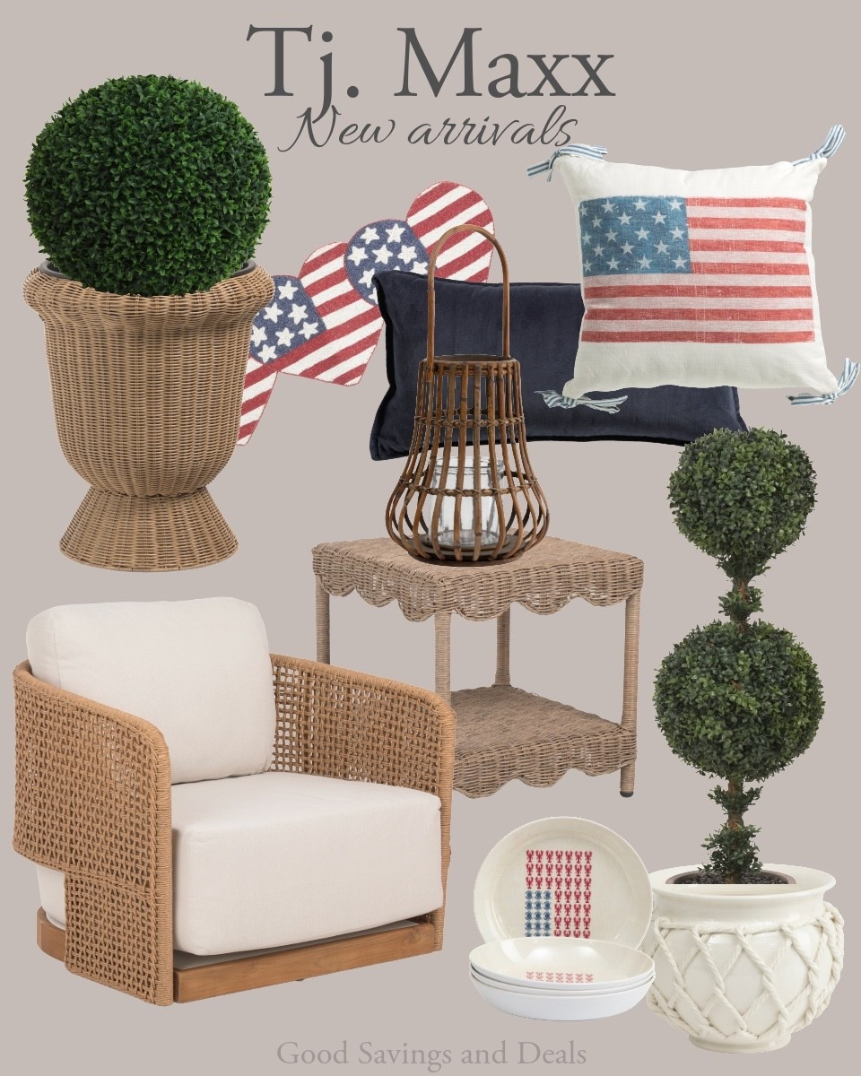 New arrivals from Tj. Maxx. Outdoor home finds. Americana decor. 4th of July decor. Summer living.

#LTKSeasonal #LTKHome