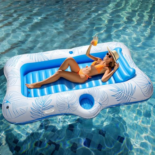 HeySplash Pool Lounger Float for Adult, Inflatable Pool Floats Bed Cooling Contour Lounger Rafts,... | Amazon (US)