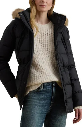 Faux Fur Trim Down & Feather Fill Puffer Coat | Nordstrom