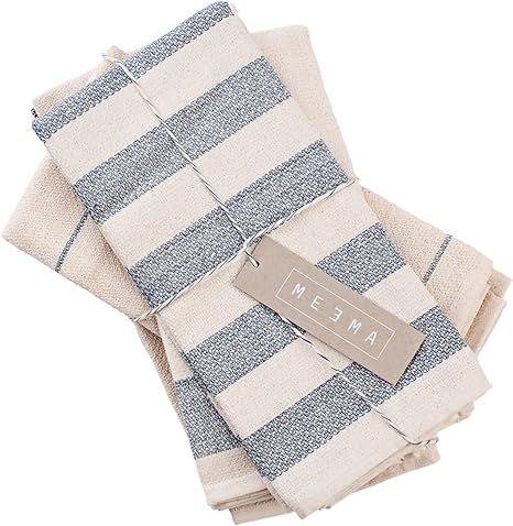 MEEMA Dish Towels for Kitchen | Set of 4, 20 x 28 in. Super Absorbent Weave Cotton Kitchen Towels... | Amazon (US)