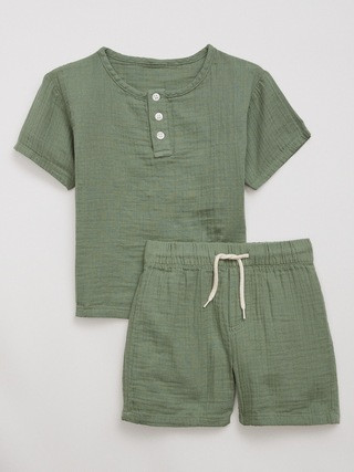 babyGap Henley Two-Piece Outfit Set | Gap Factory