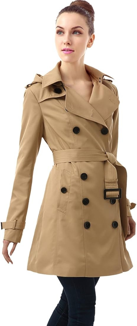 BGSD Women Leah Waterproof Hooded Mid Length Trench Coat | Amazon (US)