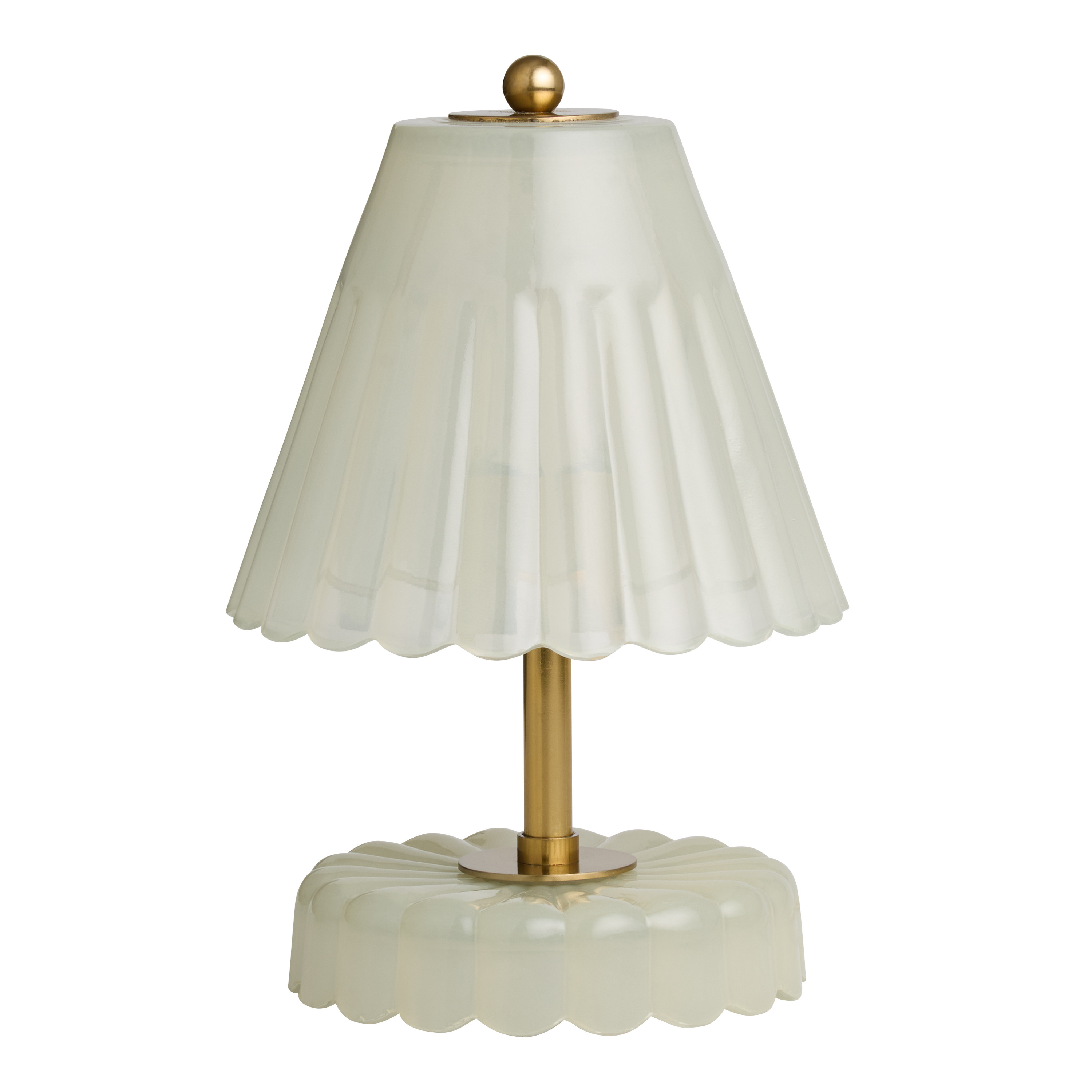 Daisy Blown Glass Scalloped Empire Shade Accent Lamp | World Market