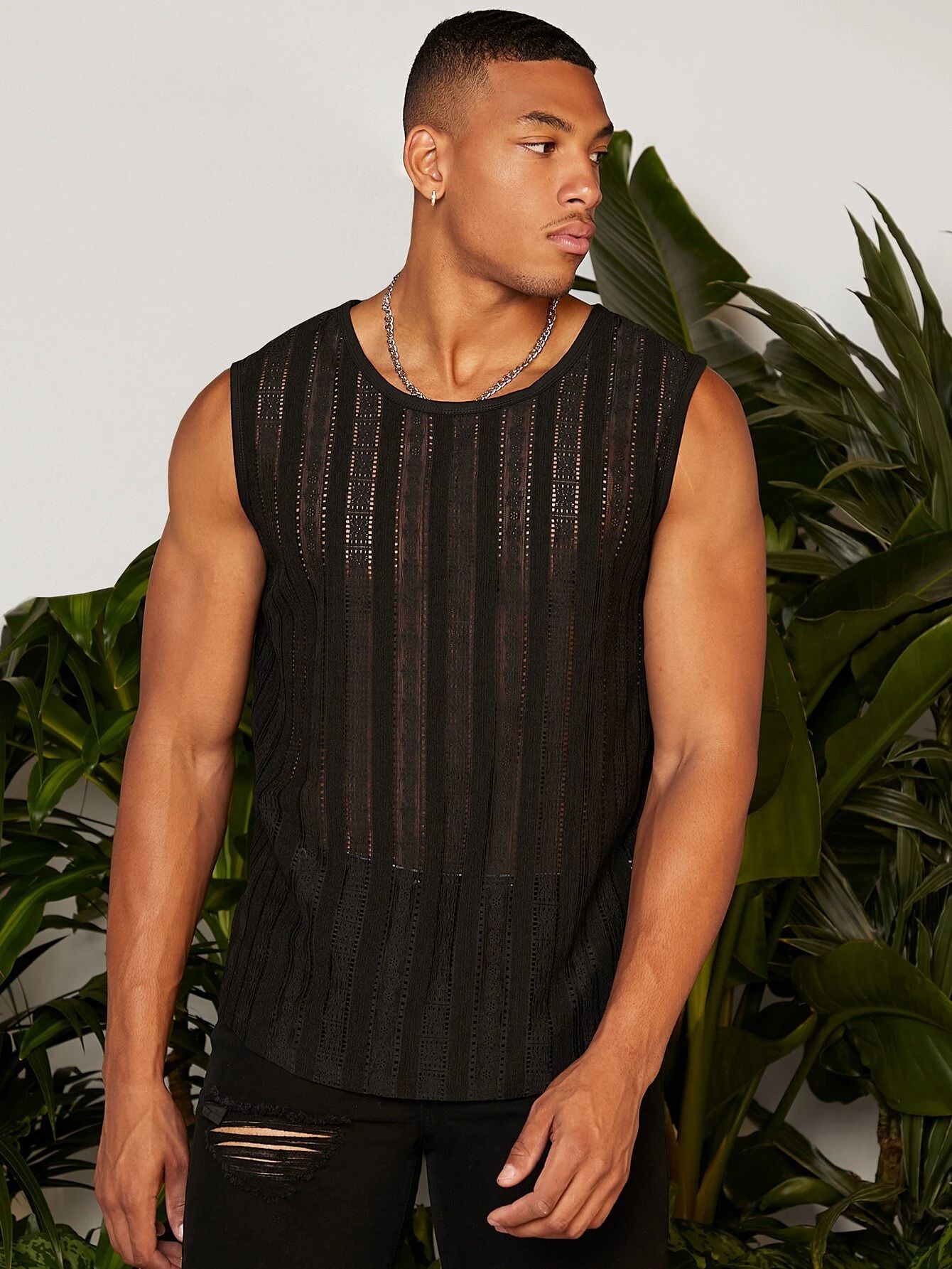 Men Pointelle Knit Tank Top | SHEIN