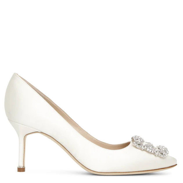 Hangisi 70 ivory satin pumps | Shop Savannahs (US)